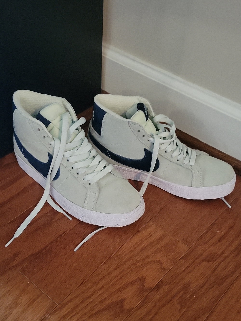 Nike Mint and Navy Women's High-Top Sneaker